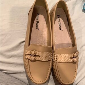 Pierre Dumas Tan Leather Flats with Braided Detail